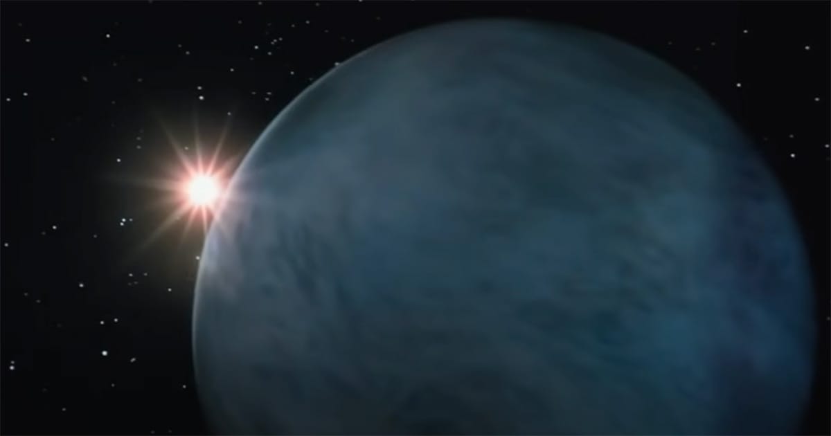The Genesis Planet illuminated by a nearby star in the final scene of "Star Trek II: The Wrath of Khan"