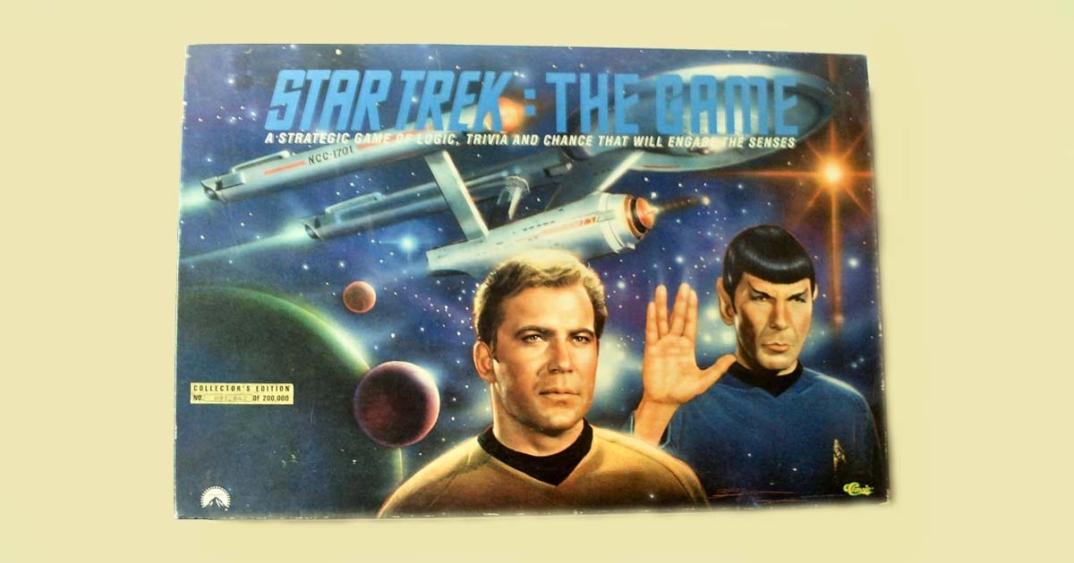 Star Trek The Game Collector's Edition box with artwork of Captain Kirk Spock and the USS Enterprise