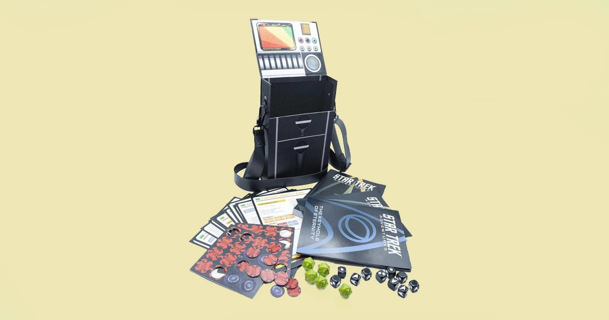 Star Trek Adventures Tricorder Collector’s Box Set with campaign books dice tokens and shoulder strap case