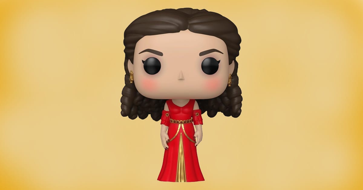 Funko Pop Firefly Inara Serra vinyl figure in red gown with gold trim.