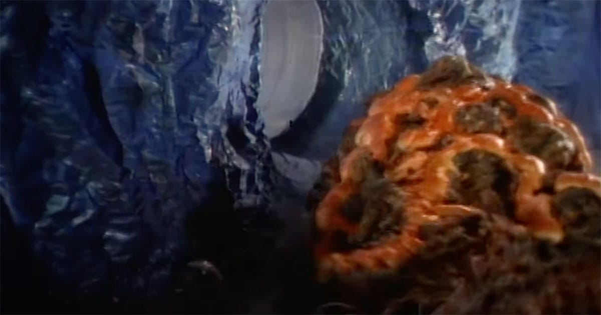 The Horta creature in the Star Trek episode The Devil in the Dark inside the mining tunnels.