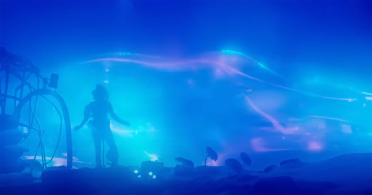 Alien water beings underwater in The Abyss representing intelligence and mercy.