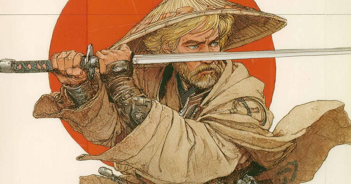 Illustration of Obi-Wan Kenobi styled as a samurai warrior holding a katana.