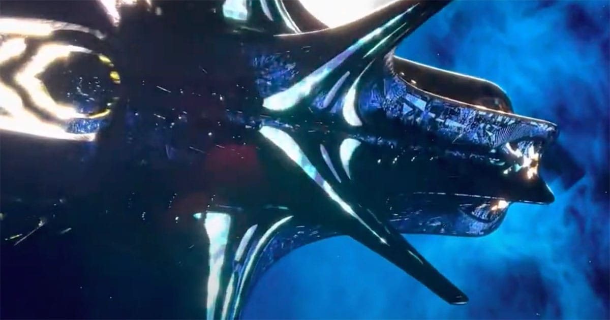 Exterior view of V’Ger’s colossal alien form from Star Trek The Motion Picture.