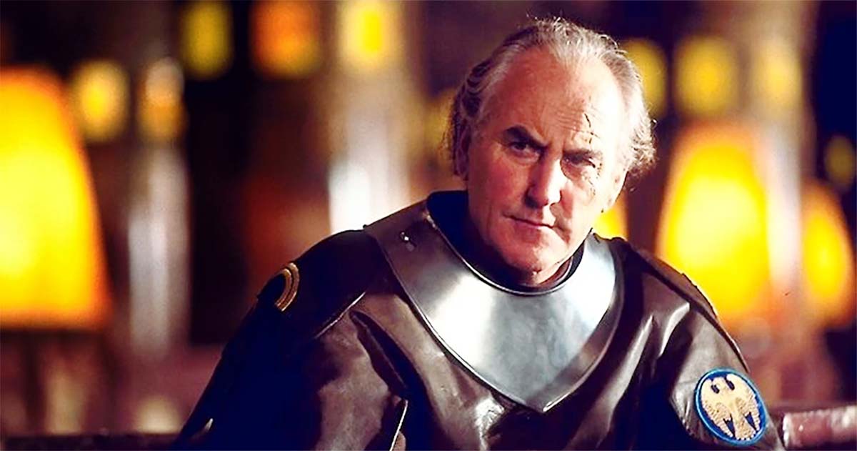 A screen capture showing P.H. Moriarty was Halleck in the Sci-Fi channel series.