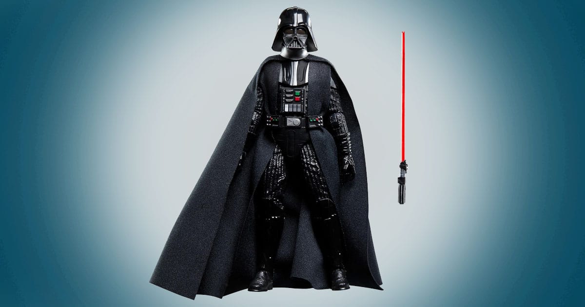 Darth Vader Black Series Archive 6-inch action figure with red lightsaber from Star Wars The Empire Strikes Back.