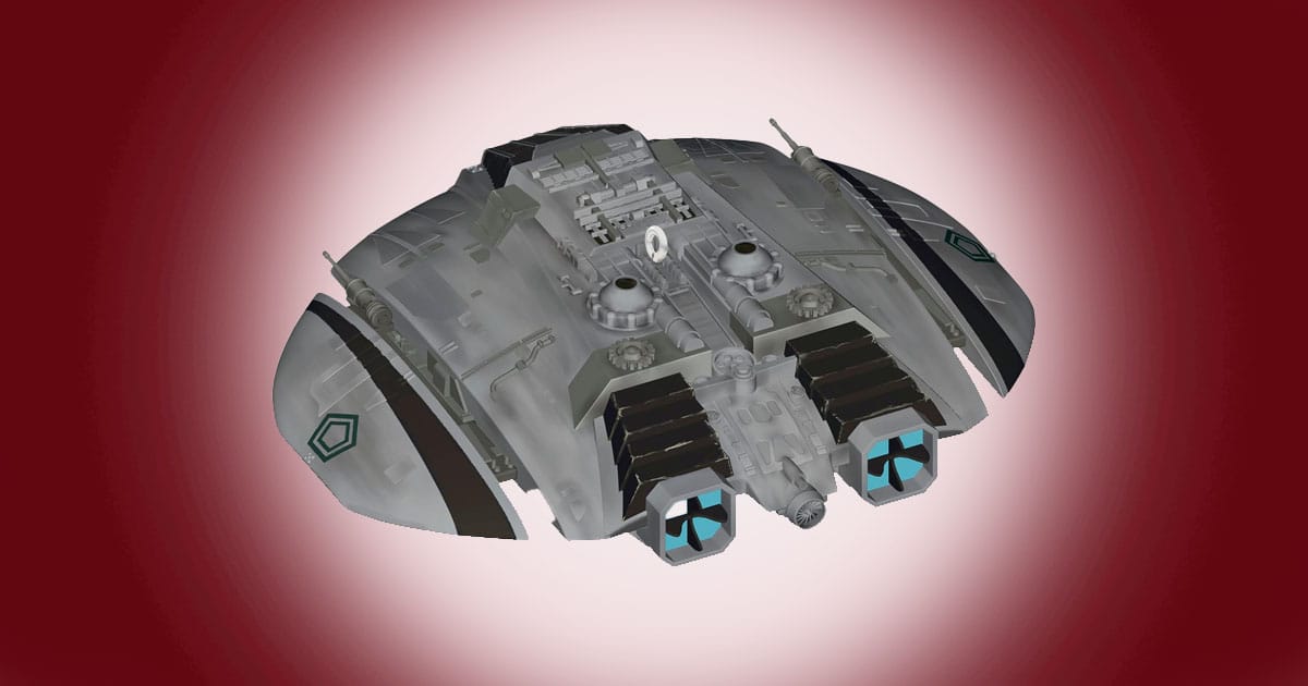 Hallmark Cylon Raider Christmas ornament inspired by Battlestar Galactica, featuring the classic silver Raider design.