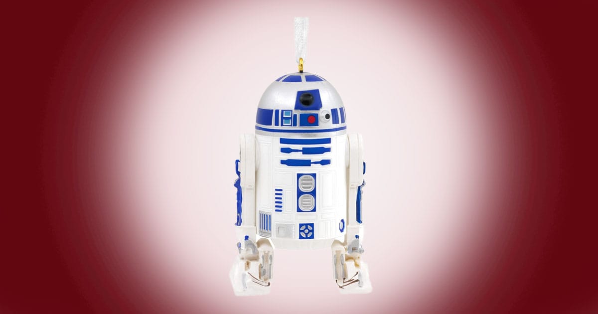 Hallmark R2-D2 Christmas ornament featuring the classic Star Wars astromech droid.