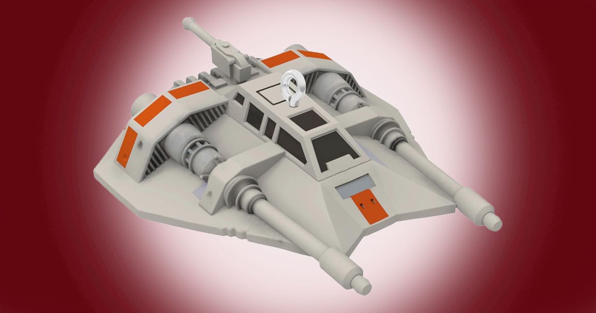 Hallmark miniature Christmas ornament of the Rebel Snowspeeder from The Empire Strikes Back.