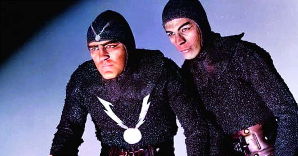 Leonard Nimoy in early science fiction serial Zombies of the Stratosphere wearing Saturnian costume.