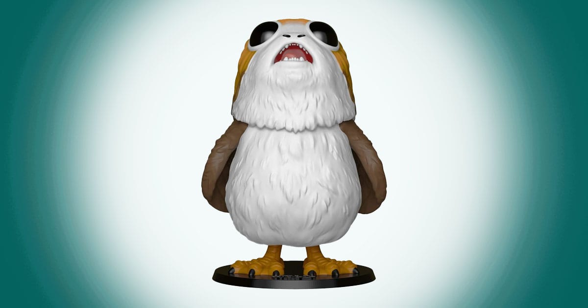 Funko Pop Star Wars Porg oversized vinyl figure from The Last Jedi collectible toy.