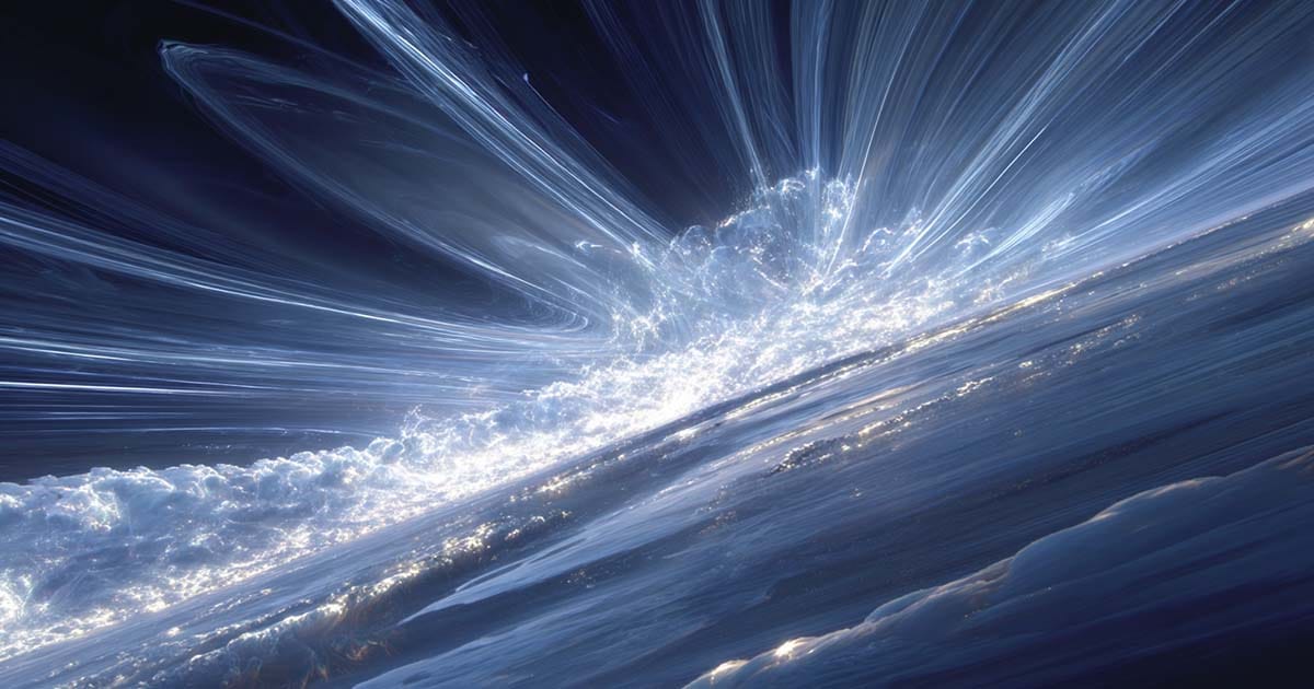 Bright energy bursts and streaking light across a neutron star surface suggesting rapid motion and accelerated time.